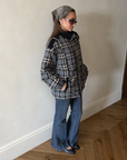 Cinched Waist Funnel Neck Jacket